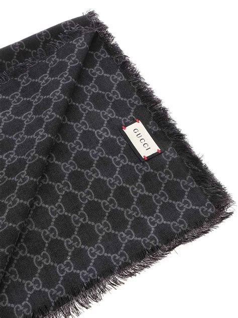 gucci scarf black and white